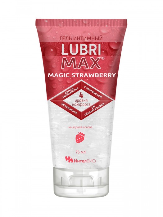 Интимный гель-смазка на водной основе Lubrimax Magic Strawberry - 75 мл. - ИнтелБИО - купить с доставкой в Санкт-Петербурге