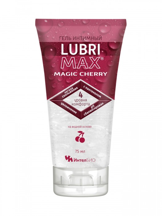 Интимный гель-смазка на водной основе Lubrimax Magic Cherry - 75 мл. - ИнтелБИО - купить с доставкой в Санкт-Петербурге