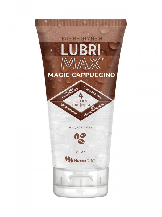 Интимный гель-смазка на водной основе Lubrimax Magic Cappuccino - 75 мл. - ИнтелБИО - купить с доставкой в Санкт-Петербурге