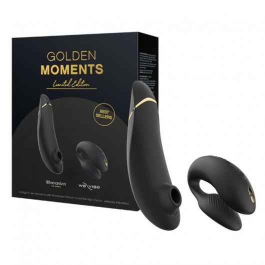 Набор для пар Golden Moments: Womanizer Premium 2 и We-Vibe Chorus - Womanizer купить в Санкт-Петербурге с доставкой в Orgasmix.ru Набор для пар Golden Moments: Womanizer Premium 2 и We-Vibe Chorus - Womanizer