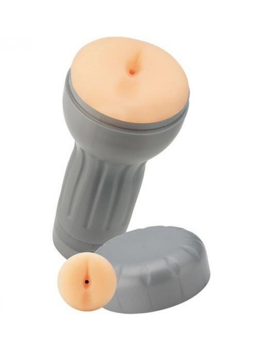 Мастурбатор-анус в серой колбе Handy Humper Silky Anus с вибрацией - NMC - в Санкт-Петербурге купить с доставкой