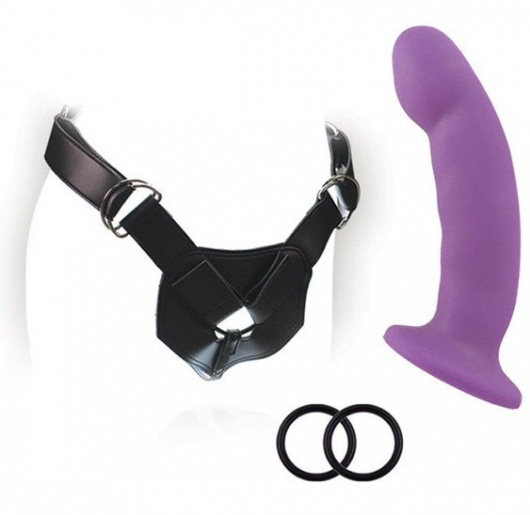 Изогнутый фаллоимитатор с креплением на регулируемом поясе ADVANCED HARNESS KIT WITH CICI - 15 см. - Blush Novelties - купить с доставкой в Санкт-Петербурге