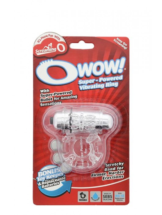 Прозрачное эрекционное виброкольцо OWOW CLEAR - Screaming O - в Санкт-Петербурге купить с доставкой