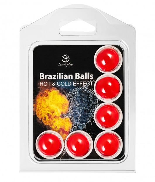 Набор из 6 шариков с массажным маслом Brazilian Balls с охлаждающим и разогревающим эффектом - Secret Play - купить с доставкой в Санкт-Петербурге