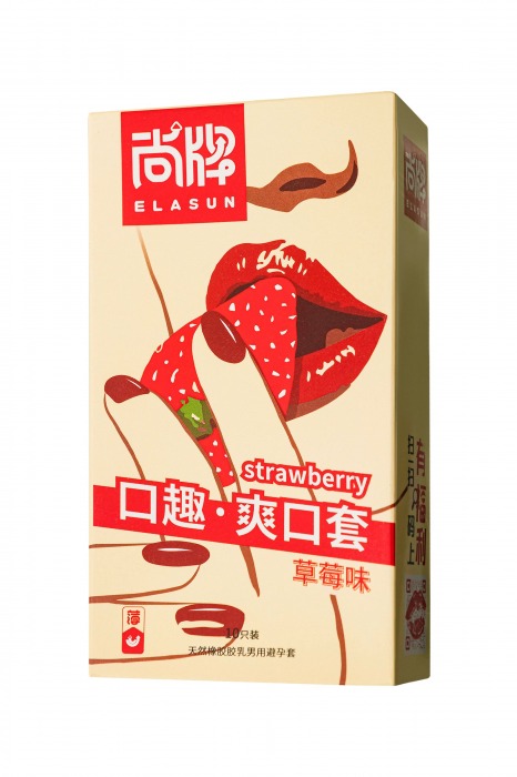 Презервативы Elasun Strawberry с аромато клубники - 10 шт. - Elasun - купить с доставкой в Санкт-Петербурге