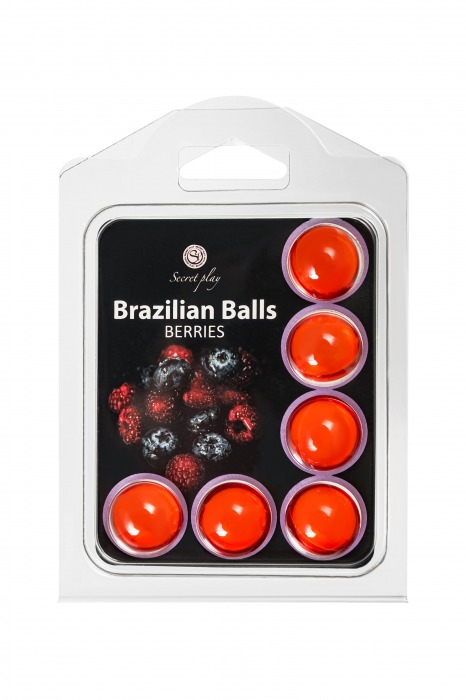 Набор из 6 шариков с массажным маслом Brazilian Balls с ароматом ягод - Secret Play - купить с доставкой в Санкт-Петербурге