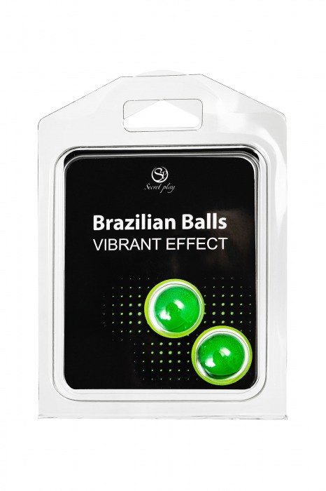 Набор из 2 шариков с массажным маслом Brazilian Balls с эффектом вибрации - Secret Play - купить с доставкой в Санкт-Петербурге