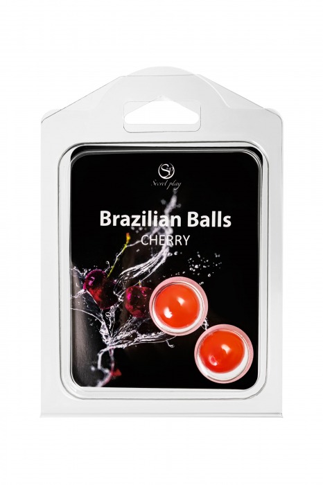 Набор из 2 шариков с массажным маслом Brazilian Balls с ароматом вишни - Secret Play - купить с доставкой в Санкт-Петербурге