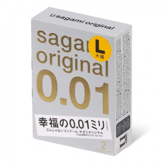 Презервативы Sagami Original 0.01 L-size увеличенного размера - 2 шт. - Sagami - купить с доставкой в Санкт-Петербурге