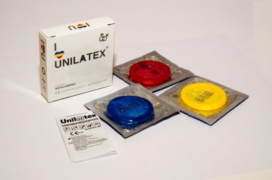 Разноцветные ароматизированные презервативы Unilatex Multifruits - 3 шт. - Unilatex - купить с доставкой в Санкт-Петербурге