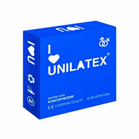 Классические презервативы Unilatex Natural Plain - 3 шт. - Unilatex - купить с доставкой в Санкт-Петербурге