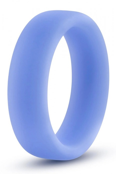 Голубое люминесцентное кольцо Silicone Glo Cock Ring - Blush Novelties - в Санкт-Петербурге купить с доставкой