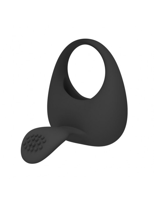 Чёрное эрекционное кольцо с вибрацией и клиторальным язычком - Baile - в Санкт-Петербурге купить с доставкой