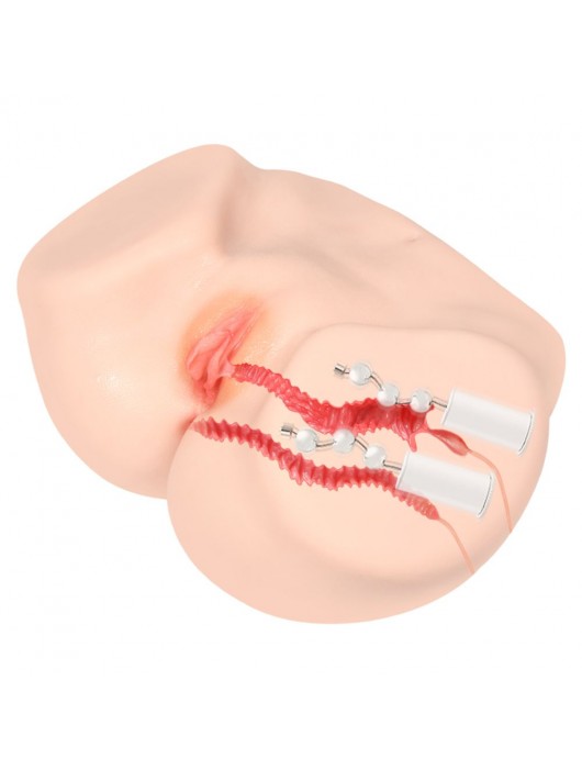 Телесный полуторс с двойным слоем материала и вибрацией Vanilla Onahole Real Vagina - KOKOS - в Санкт-Петербурге купить с доставкой