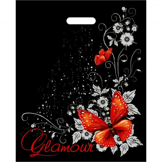 Черный пакет Glamour с вырубной ручкой (38х47 см) - Сима-Ленд - купить с доставкой в Санкт-Петербурге