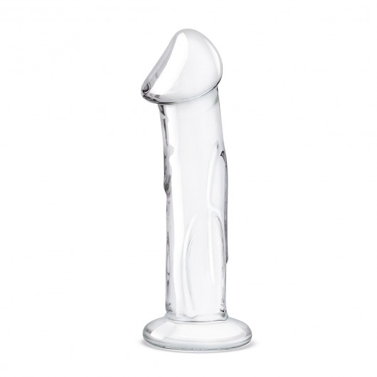 Прозрачный стеклянный фаллоимитатор 6’’ Glass Dildo With Veins   Flat Base - 15,2 см. - Glas