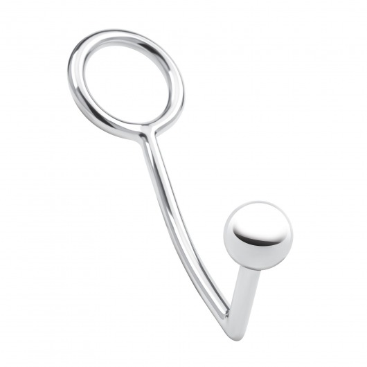 Кольцо на пенис с анальным стимулятором Stainless Steel Anal Hook   Cock Ring - BlueLine - в Санкт-Петербурге купить с доставкой