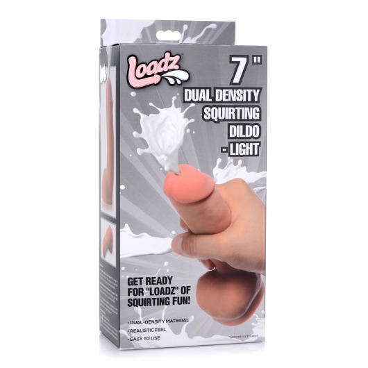 Реалистичный фаллоимитатор с имитацией эякуляции Loadz Squirting Dildo - 18,5 см. - XR Brands