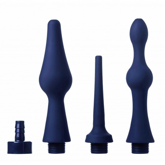 Набор из 3 универсальных насадок для анального душа Universal 3 Piece Silicone Enema Attachment Set - XR Brands - купить с доставкой в Санкт-Петербурге