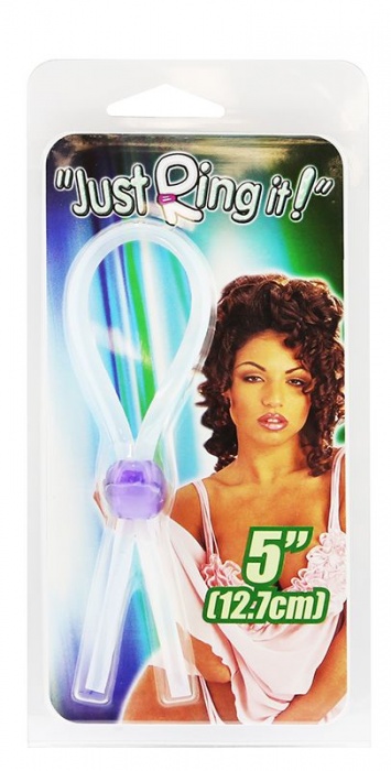 Прозрачное лассо с фиолетовой бусиной SILICONE COCK RING WITH BEAD LAVENDER - NMC - в Санкт-Петербурге купить с доставкой