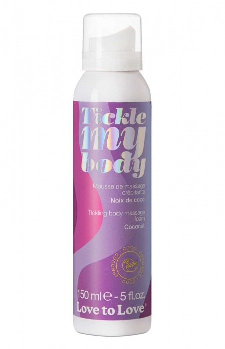 Массажная хрустящая пенка Tickle My Body Coconut с ароматом кокоса - 150 мл. - Love to Love - купить с доставкой в Санкт-Петербурге
