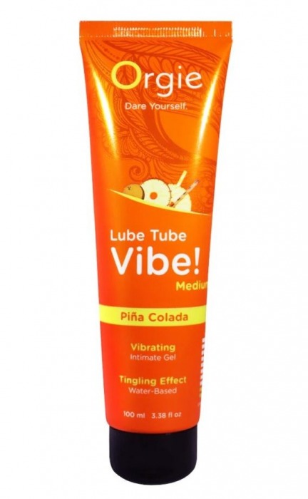 Гель с эффектом вибрации Lube Tube Vibe Medium Pina Colada - 100 мл. - ORGIE - купить с доставкой в Санкт-Петербурге