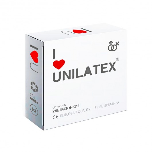 Ультратонкие презервативы Unilatex Ultra Thin - 3 шт. - Unilatex - купить с доставкой в Санкт-Петербурге