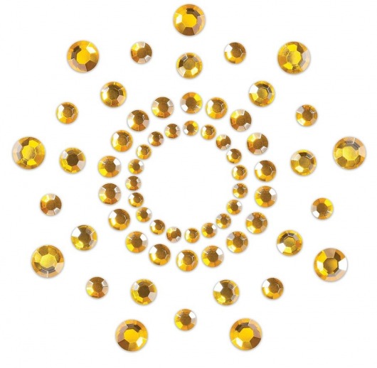 Золотистые наклейки на грудь Mimi Bijoux - Bijoux Indiscrets - купить с доставкой в Санкт-Петербурге