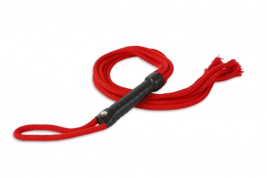 Красная верёвочная плеть-шестихвостка - 80 см. - Пикантные штучки - купить с доставкой в Санкт-Петербурге