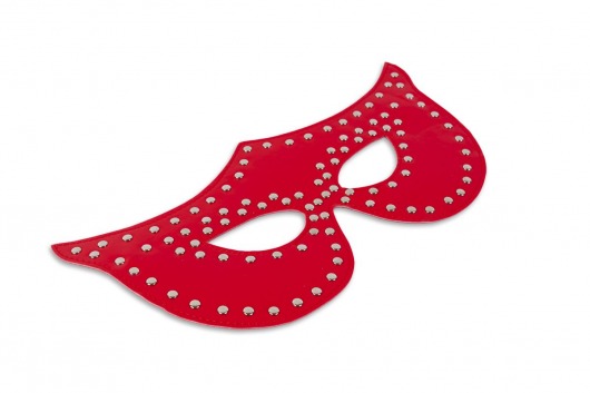 Таинственная красная маска с заклёпками - Пикантные штучки - купить с доставкой в Санкт-Петербурге