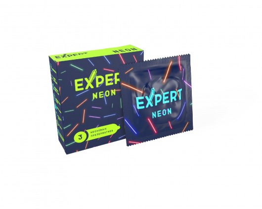Светящиеся в темноте презервативы Expert Neon - 3 шт. - Expert - купить с доставкой в Санкт-Петербурге