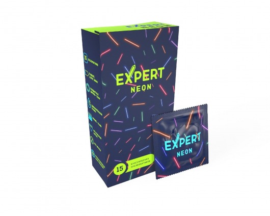 Светящиеся в темноте презервативы Expert Neon - 15 шт. - Expert - купить с доставкой в Санкт-Петербурге