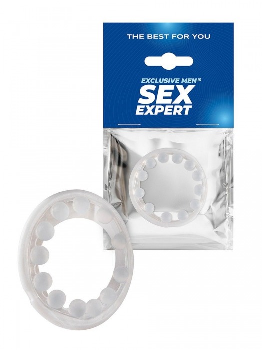 Эрекционное кольцо со стимулирующими шариками на поверхности - Sex Expert - в Санкт-Петербурге купить с доставкой