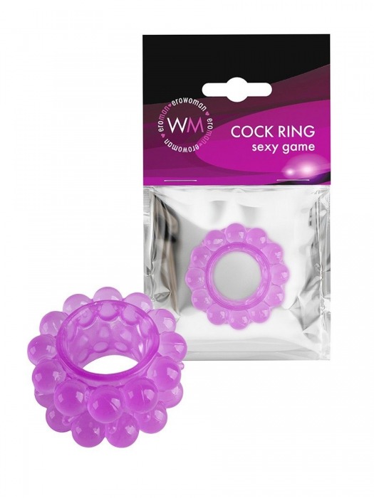 Лиловое эрекционное кольцо с 2 рядами стимулирующих шариков - Erowoman-Eroman - в Санкт-Петербурге купить с доставкой