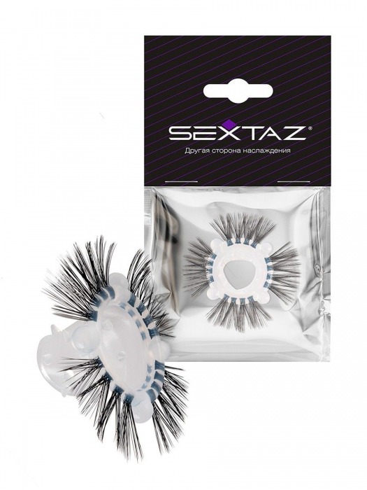 Эластичное эрекционное кольцо с черными «ресничками» - Sextaz - в Санкт-Петербурге купить с доставкой