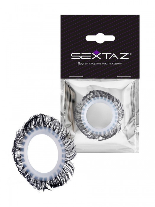Эластичное эрекционное колечко с черными «ресничками» - Sextaz - в Санкт-Петербурге купить с доставкой
