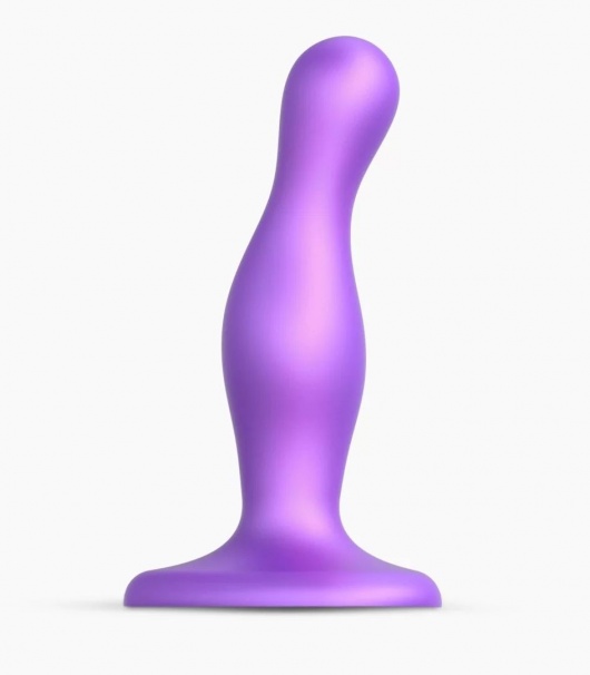 Фиолетовая насадка Strap-On-Me Dildo Plug Curvy size S - Strap-on-me - купить с доставкой в Санкт-Петербурге