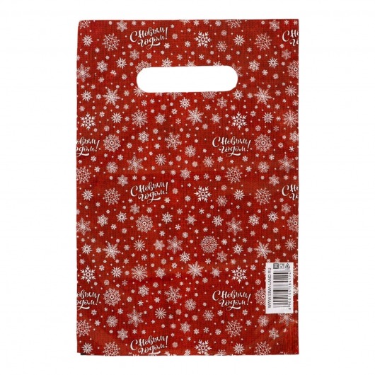 Красный подарочный новогодний пакет с вырубной ручкой (20х30 см) - Сима-Ленд - купить с доставкой в Санкт-Петербурге