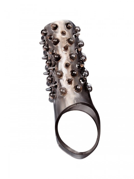 Дымчатая насадка на пенис с шипами и выпуклостями - 12,5 см. - Sex Expert - в Санкт-Петербурге купить с доставкой