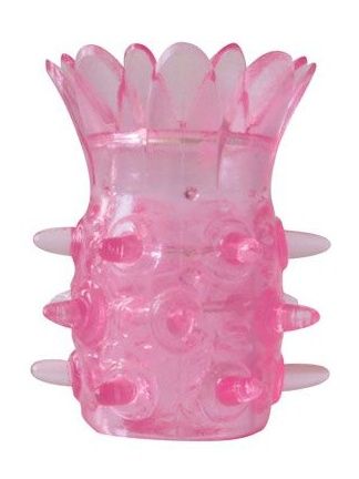 Розовая насадка на пенис с шипиками Лепестки - Erowoman-Eroman - в Санкт-Петербурге купить с доставкой