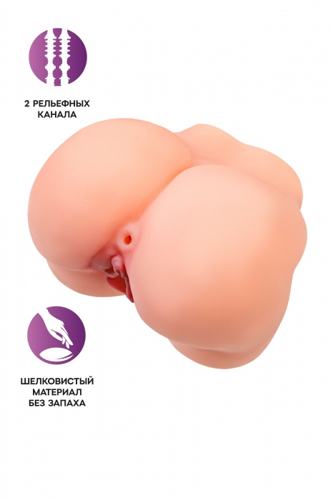 Реалистичный мастурбатор в форме попки с 2 любовными входами - No Name - в Санкт-Петербурге купить с доставкой