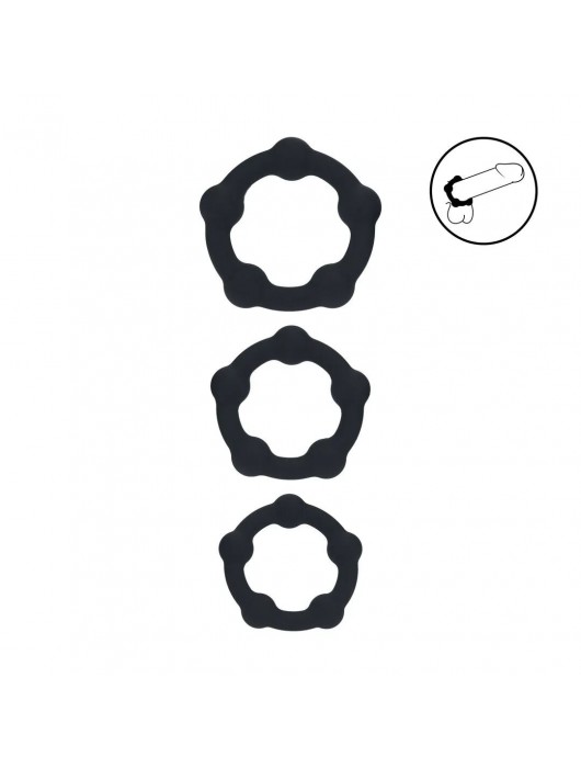 Набор из 3 эрекционных колец Beaded Silicone Cockring Set - Shots Media BV - в Санкт-Петербурге купить с доставкой