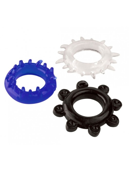 Набор из 3 эрекционных колец разного цвета и рельефа - Boys of Toys - в Санкт-Петербурге купить с доставкой