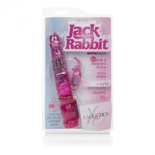 Розовый вибромассажер Petite Jack Rabbit - 24 см. - California Exotic Novelties