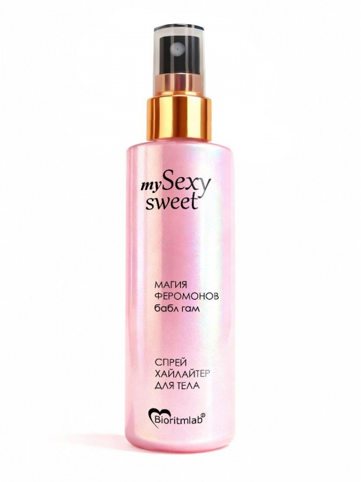 Спрей хайлайтер для тела Sexy Sweet с ароматом бабл-гам, шиммером и феромонами - 200 мл. -  - Магазин феромонов в Санкт-Петербурге