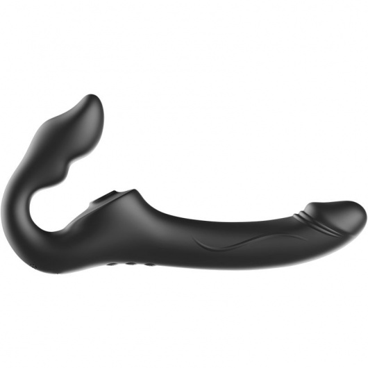 Черный безремневой страпон с 3 моторами - Ibiza - купить с доставкой в Санкт-Петербурге