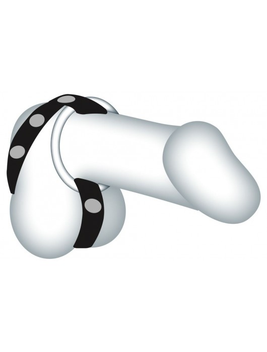 Подхват для мошонки с 3 съемными эрекционными кольцами Leder-Riemen - Orion - в Санкт-Петербурге купить с доставкой