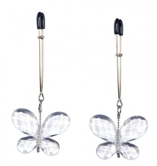 Зажимы для сосков с подвесками-бабочками Butterfly Clamps - Orion - купить с доставкой в Санкт-Петербурге