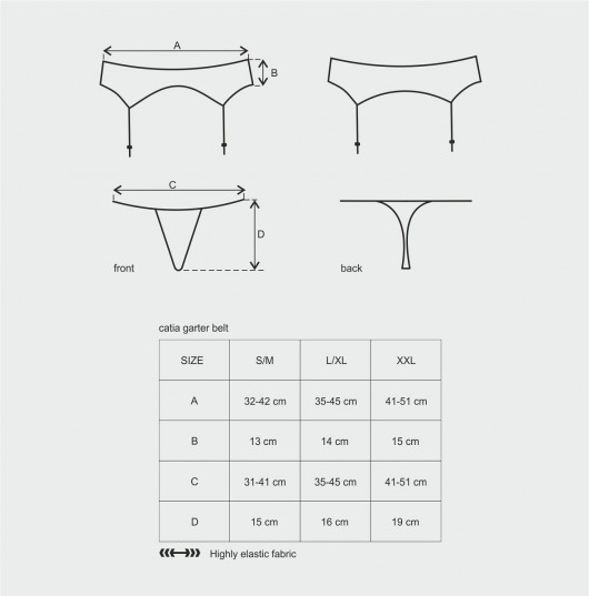 Кружевной пояс для чулок Catia в комплекте с трусиками-стринг - Obsessive купить с доставкой