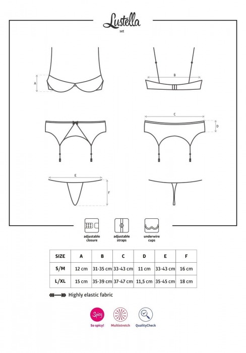 Притягательный комплект Lustella - Obsessive купить с доставкой